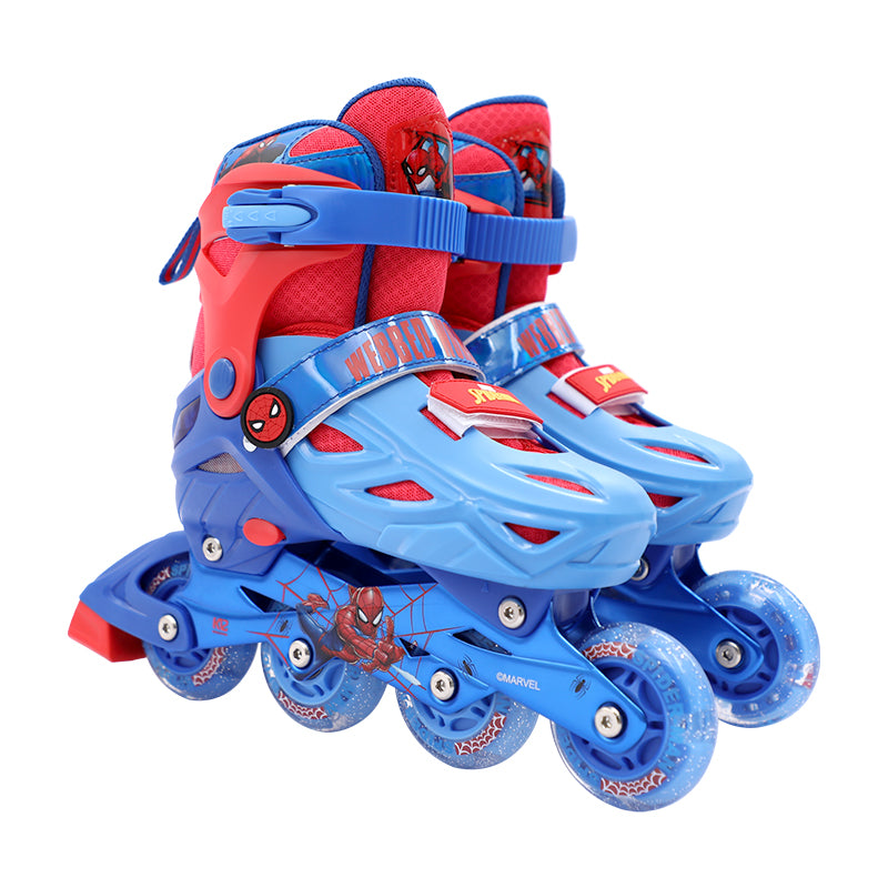 Marvel Spider Man Kids Roller Skate Combo Set Red/Black 2024 New Design