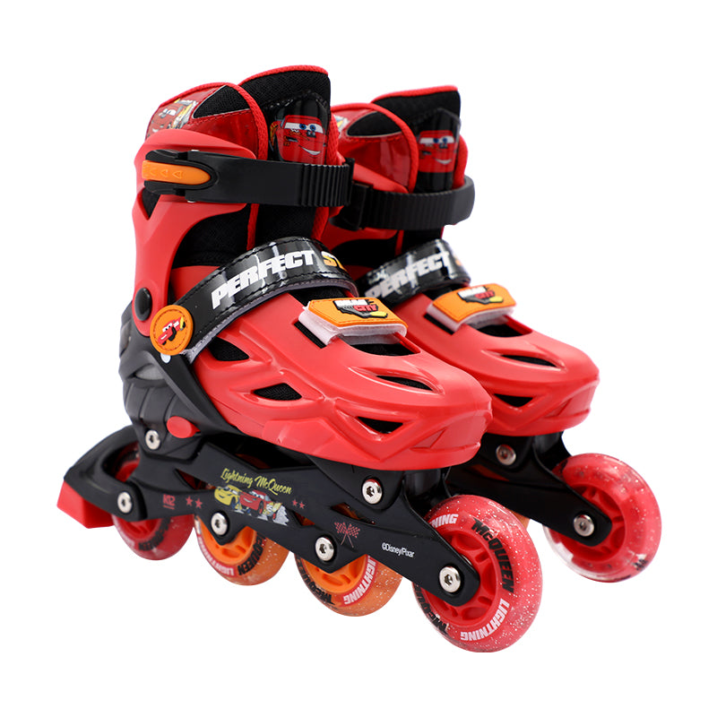 Disney Cars Kids Roller Skate Combo Set Red/Black 2024 New Design