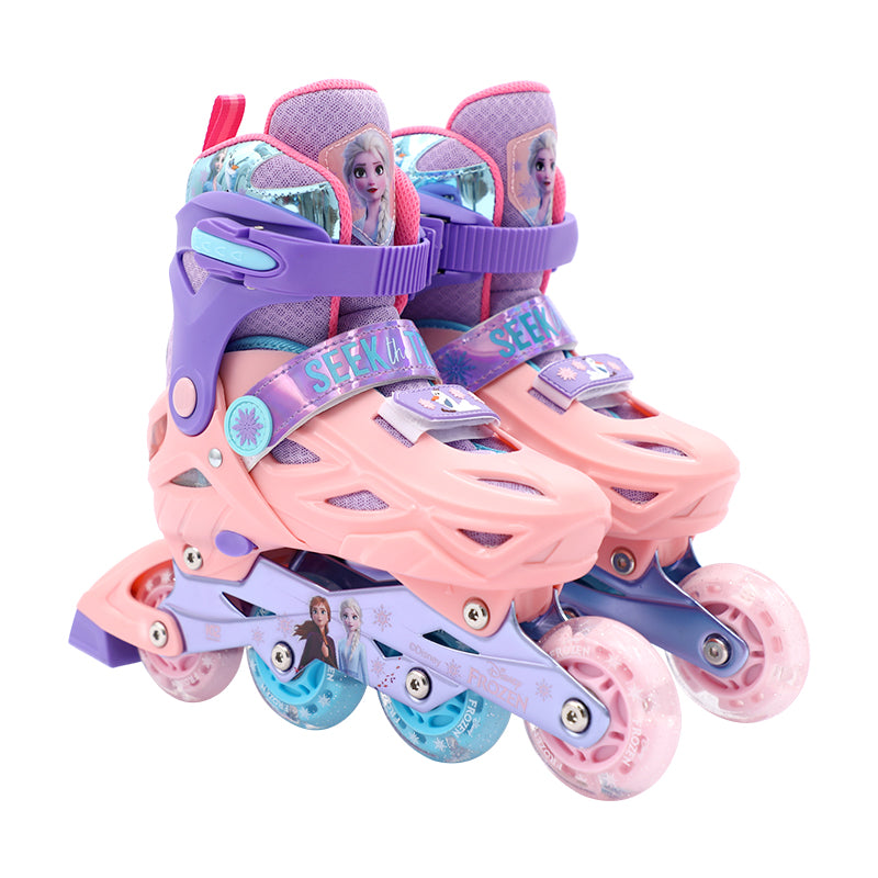 Disney Frozen Kids Roller Skate Combo Set Pink/Purple 2024 New Design