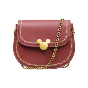 Disney Mickey Retro Fashion Wine Red Lady Bag DHF22190-A4